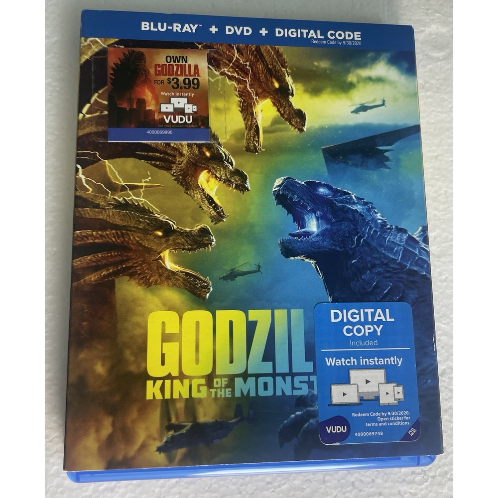 Godzilla: King Of The Monsters Movie Blu-Ray + DVD + Digital Combo Pack DVDs